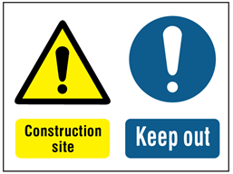 Construction site, keep out safety sign.