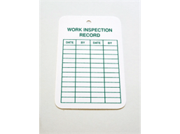 Work inspection record tag.