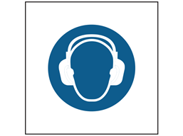 Wear ear protection symbol safety sign.