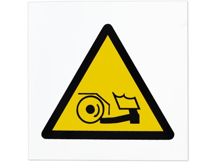 Foot trap hazard symbol safety sign.