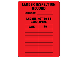 Ladder inspection record label