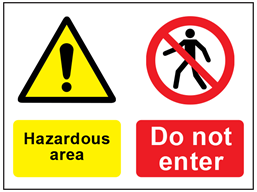 COSHH. Hazardous area, Do not enter sign.