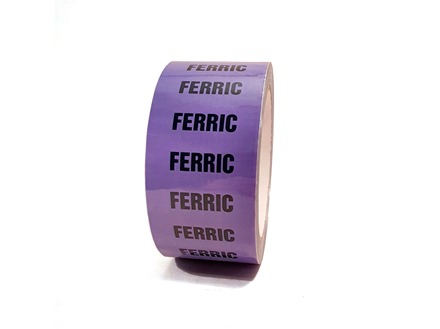 Ferric pipeline identification tape.