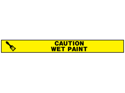 Caution wet paint barrier tape