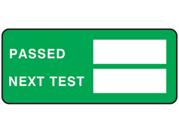 Passed next test label equipment label.