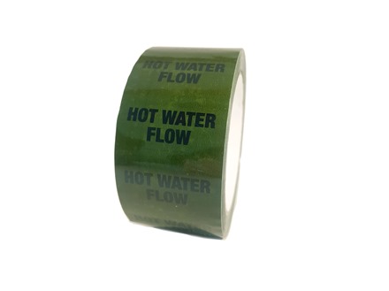 Hot water flow pipeline identification tape.