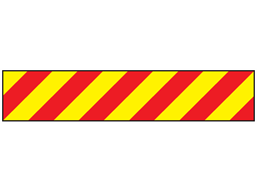 Reflective tape, red and yellow chevron