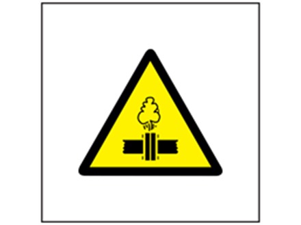 Pressure hazard symbol safety sign.