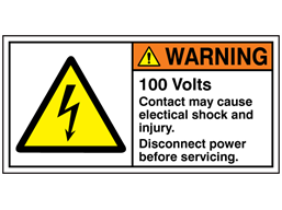 100 Volts label