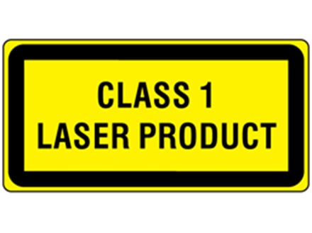 Class 1 laser equipment warning safety label.