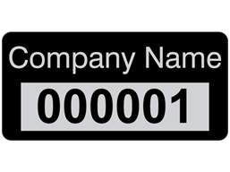 Assetmark foil serial number label (text on colour), 12mm x 25mm