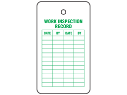 Work inspection record tag.
