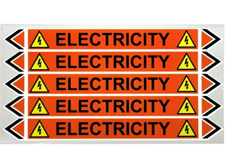 Electricity flow marker label.