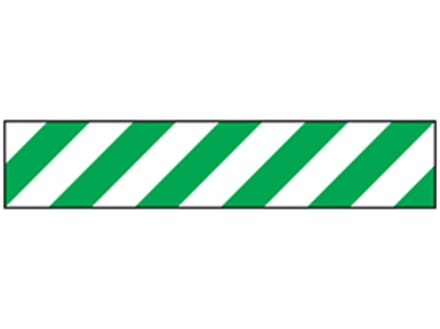 Safety and floor marking tape, green and white chevron. 