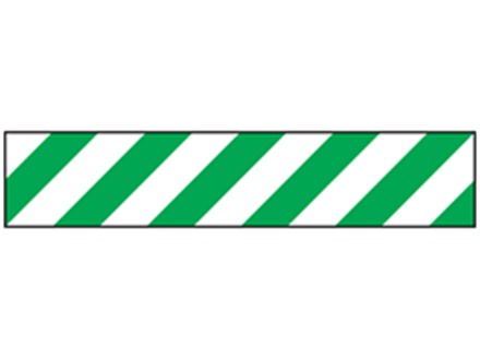 Safety and floor marking tape, green and white chevron. 