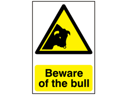 Beware of the bull warning sign.
