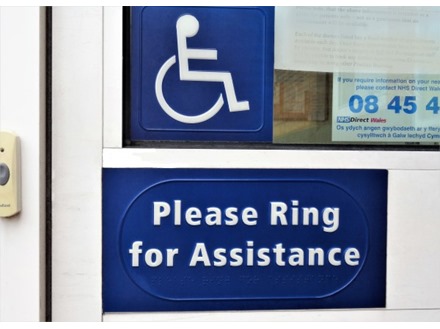 Disabled wheelchair symbol sign.