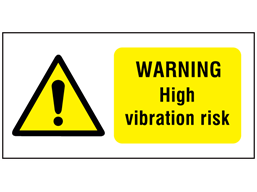 Warning high vibration risk label. 