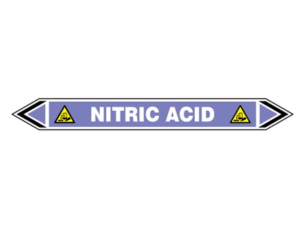 Nitric acid flow marker label.