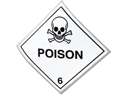 Poison 6 hazard warning diamond sign