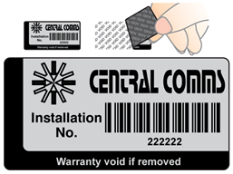 Scanmark tamper barcode label (logo / full design), 19mm x 38mm