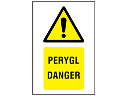 Perygl, Danger. Welsh English sign.