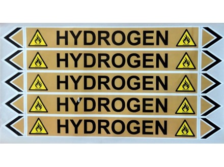 Hydrogen flow marker label.