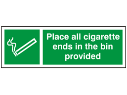 Place all your cigarette ends in the bin provided