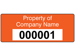 Assetmark+ serial number label (text on colour), 19mm x 50mm