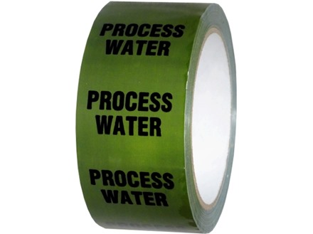 Process water pipeline identification tape.