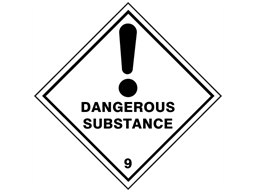 Dangerous substance 9 hazard warning diamond sign