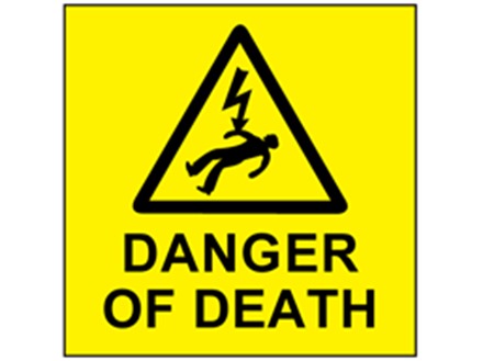 Danger of death label