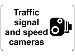 Traffic signal and speed cameras sign