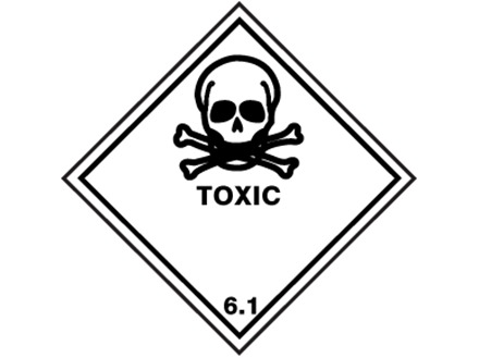 Toxic, class 6.1, hazard diamond label