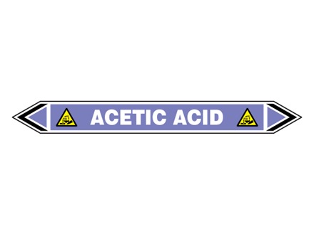 Acetic acid flow marker label.