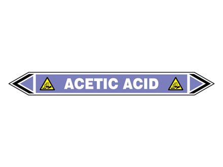 Acetic acid flow marker label.