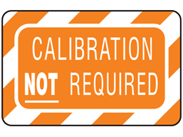 Calibration not required label