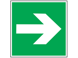 Safety directional arrow sign, horizontal.