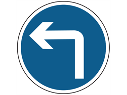 Left turn ahead sign
