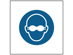 Opaque eye protection must be worn symbol safety sign.