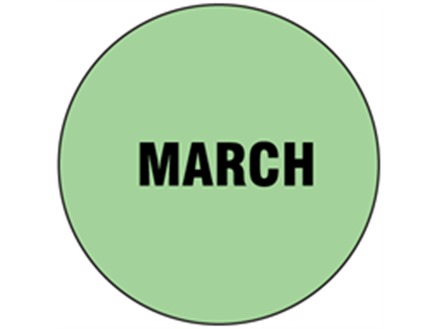 March inventory date label