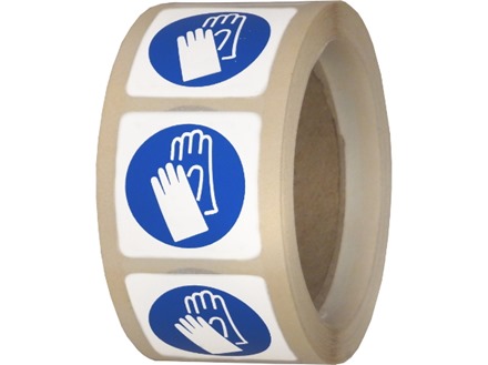 Wear hand protection symbol label.