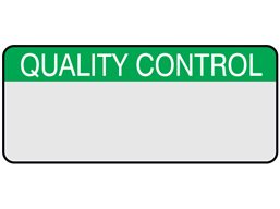 Quality control aluminium foil labels.