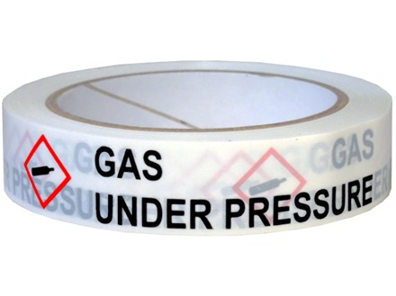 Gas under pressure GHS tape.