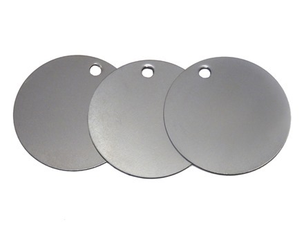 Blank stainless steel (marine grade) circular metal tags.