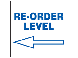 re order level arrow left sign jt180 label source re order