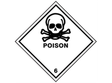 Poison, class 6, hazard diamond label