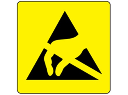 ESD Static warning symbol label.