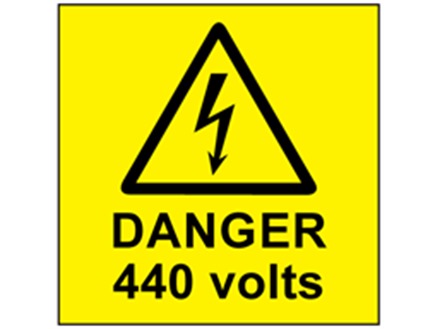 Danger 440 volts label