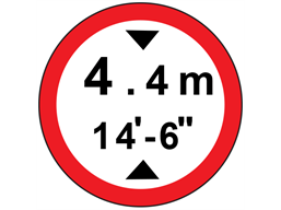Height width allowed sign